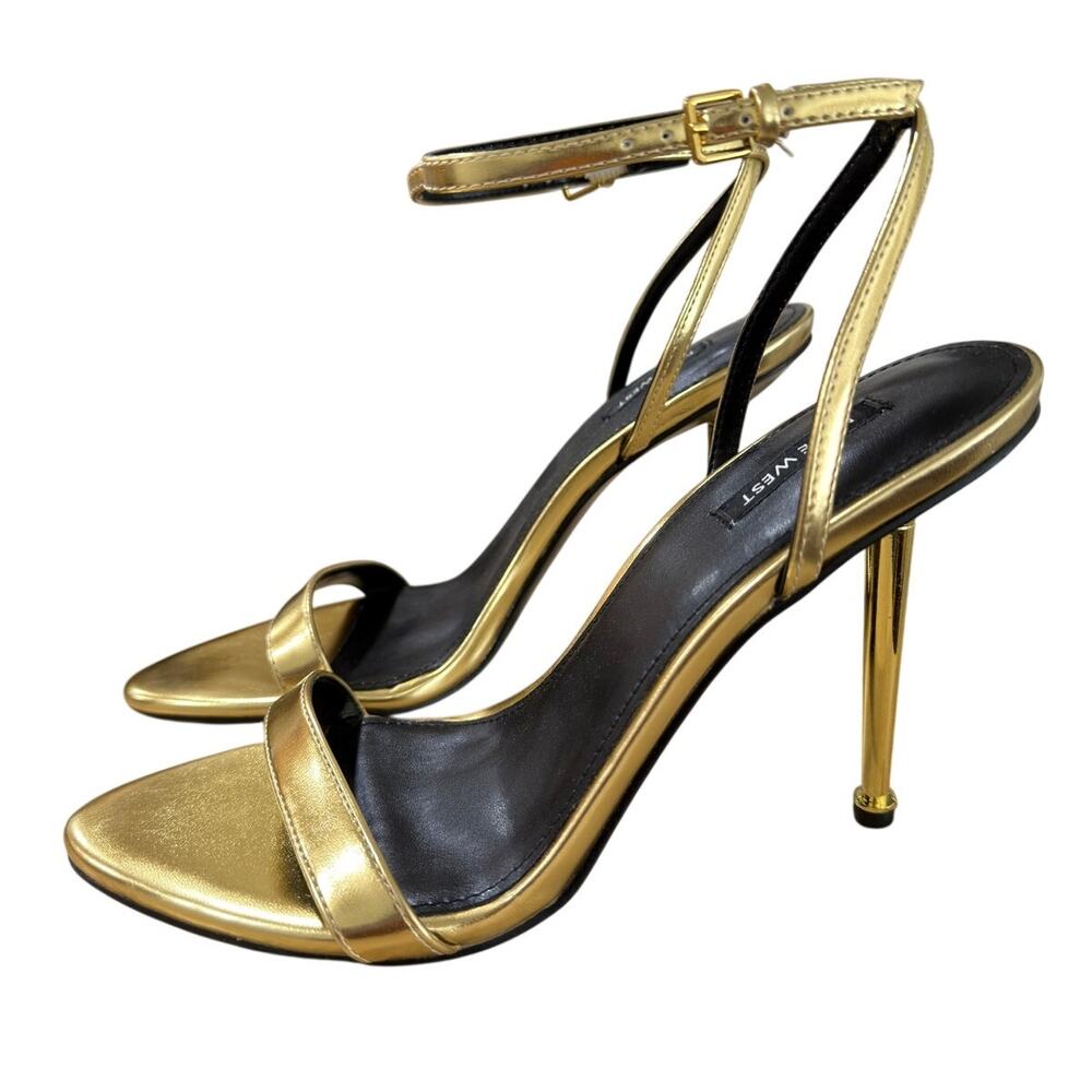 NEW Nine West Women's Reina Heeled Sandal Gold Size 10M